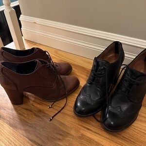 Tommy Hilfiger born and black lace up heels